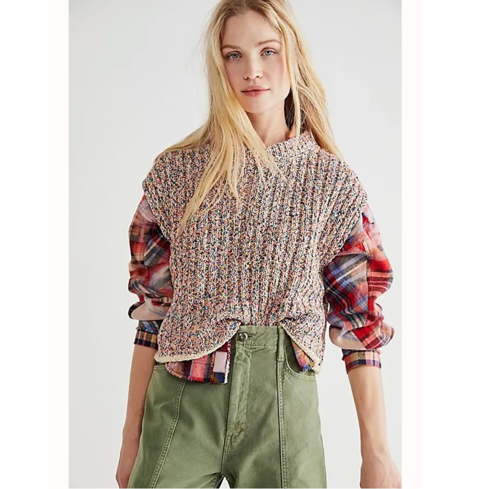 NWT Free People Desert Rainbow Knit Sweater Vest